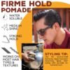 Suavecito Pomade Firme (Strong) Hold - Strong Hold Hair Pomade For Men - Medium Shine Water Based Flake Free Hair Gel - Easy To Wash Out - All Day Hold For All Hair Styles