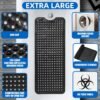 MOONFLY Shower and Bathtub Mat,40x16 Inches,Extra Long Non Slip Mats with Suction Cups and Drain Holes, Machine Washable and Anti Slip Bathmats, Bathroom Mats for Tub Nonslip (Black)