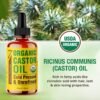 81JtOZPSIzL._SL1500_.jpg Seven Minerals 4oz Organic Castor Oil for Eyelashes, Eyebrows, Face & Hair Growth - Glass Bottle, Cold Pressed & Hexane Free - 100% Pure Castor Hydrates & Boosts Natural Hair, Lash & Brow Growth