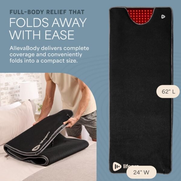 Lifepro Infrared Red Light Therapy for Body Blanket - Lessens Pain, and Enhances Recovery- Whole Body Care Mat with 3 Modes - Uses 660nm & 850nm Wavelengths