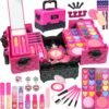 Kids Makeup Kit for Girl - 52 PCS Safe and Washable Makeup for Kids, Real Girls Makeup Kit, Toddler Makeup Kit with Cosmetic Case, Girls Toys Age 4-12, Princess Toys Birthday Gifts for Girls