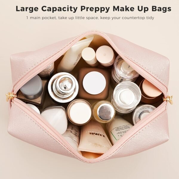 81Kvj1n71RL._AC_SL1500_.jpg HBselect 4 Pcs Chenille Letter Patch Makeup Bags - Portable Waterproof Cosmetic Organizer for Women