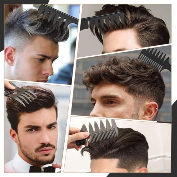 81LBZV2W2JL._SL1500_.jpg Hair Brush for Men, DUAIU 7Pcs Combs for Men, Hair Styling Comb Set with Vent Hair Brush, Quiff Round Hair Brush, Wide Tooth Comb, Texture Comb for Blow Drying, Detangling, Grooming, Hairdressing
