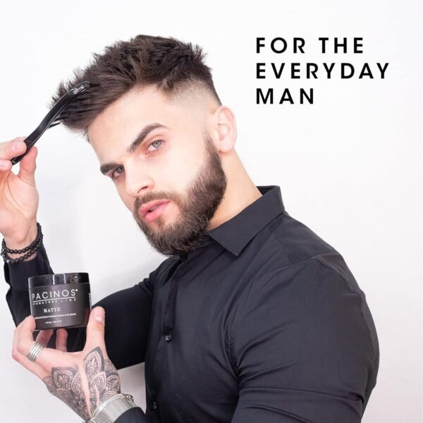 Pacinos Matte Hair Paste - Firm Hold, No Shine, Sculpting & Styling Wax, Long Lasting Definition & Texture, No Flakes, All Hair Types, 4 fl. oz.