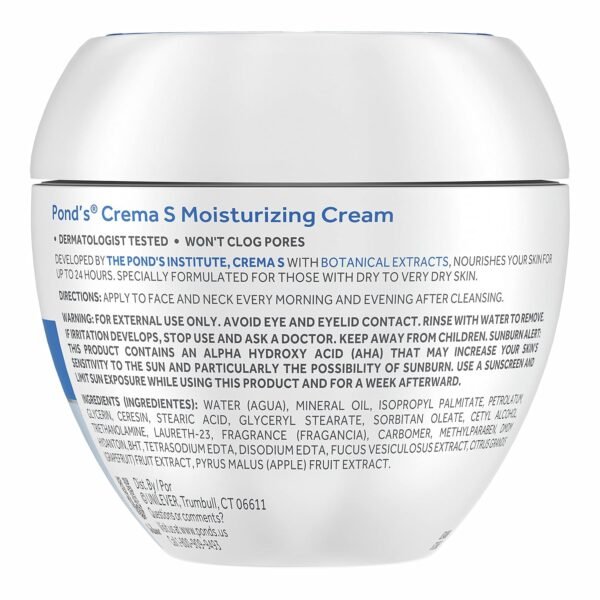 81M9xkH0rdL._SL1500_.jpg POND'S Crema S Nourishing Face Moisturizer for Women, Skin Care Facial Moisturizer Cream for Dry to Very Dry Skin, Nourishes for up to 24 hours 14.1 oz