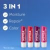 81MC9NCVPgL._SL1500_.jpg NIVEA Lip Care, Fruity Tinted Lip Balm Variety Pack, Cherry, Strawberry, Blackberry and Watermelon Flavors, 3-in-1 Moisture, Repair and Color, 0.17 Oz Stick, Pack of 4