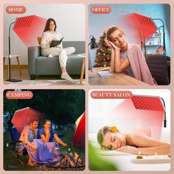 Red Light Therapy for Body, Infrared Light Therapy Panel with Stand, Red Light Therapy Lamp, 660nm Deed Red Light and 850nm Near Infrared LED Red Light Therapy Device at Home for Face and Body