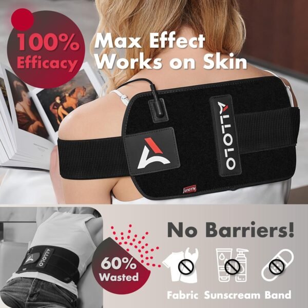ALLOLO Red Light Therapy for Body, 3-in-1 LED Bead with Timer Remote Control, 12.6"*6.3" 660nm&850nm Infrared Light Therapy for Body Pain Relief Wearable for Muscle Repair
