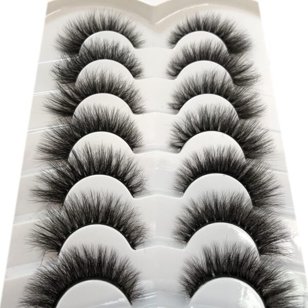 81MVpBmZNnS._SL1500_.jpg Pooplunch False Eyelashes Cat Eye Wispy Faux Mink Lashes Pack Fluffy Short Natural Fake Lashes 7 Pairs Multipack