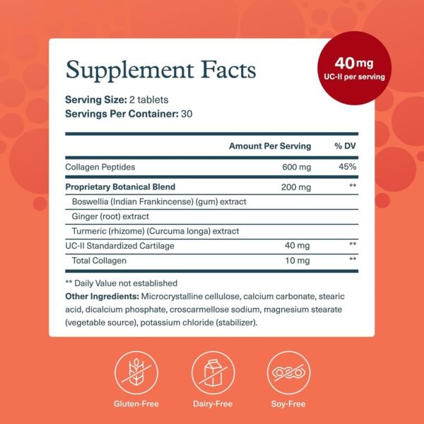 81MbVIqRHsL._AC_SL1500_.jpg Youtheory Joint Complex with UC-II - Collagen Type 2 for Joints - Collagen Supplement - with Boswellia Extract, Ginger & Turmeric - Offers Joint Support* - Dairy, Soy & Gluten Free - 60 Tablets