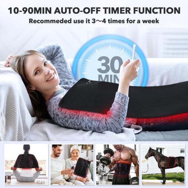 Red Light Therapy for Body, 31.5" * 11.8" Red Light Therapy Pad, Dual Chip Grade 360 LEDs 660nm & 850nm Infrared Light Therapy for Body Back Waist Shoulder Knee Joint Pain Relief, Gift for Women Men