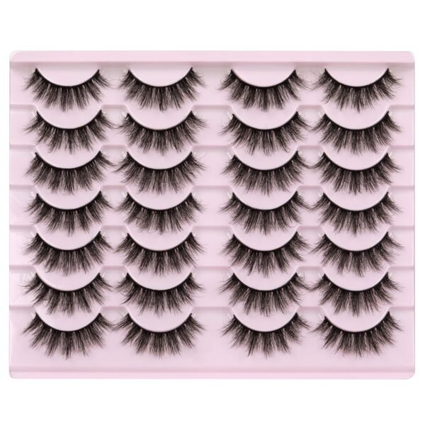 14 Pairs Wispy Mink Lashes False Eye Lashes Natural Look 5D Volume 16mm Fake Eyelashes Pack by TNFVLONEINS