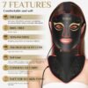 Red Light Therapy Mask Set, Five-Level Brightness Adjustment for Face and Neck, 630nm Infrared Light + 850nm Near-Infrared LED Therapy Phototherapy, Portable Mask with Power Storage, Black