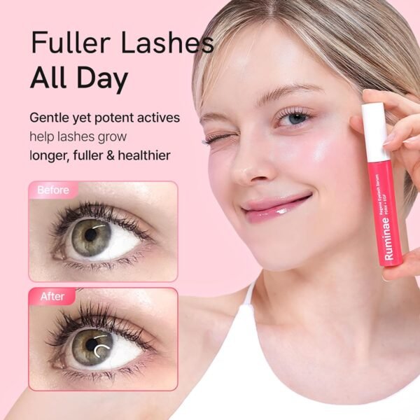 Regene Eyelash Serum | PDRN, EGF with 20 Amino Acids, 9 Peptides | Korean Eyelash & Brow Growth Serum | Gentle Formula to Boost Longer Fuller and Thicker Lashes (0.34 fl.oz.)