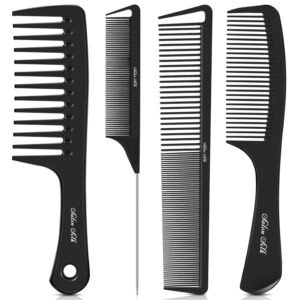 81NskgQCH0L._SL1500_.jpg SALONSILK 4PCS Professional Comb Set, Wide Tooth Rat Tail Fine Tooth Hair Combs, Braiding Cutting Barber Styling Curly Parting Set for Men and Women