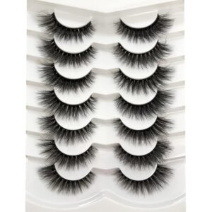 81NxALsKf7L._SL1500_.jpg Pooplunch False Eyelashes Cat Eye Wispy Faux Mink Lashes Pack Fluffy Short Natural Fake Lashes 7 Pairs Multipack