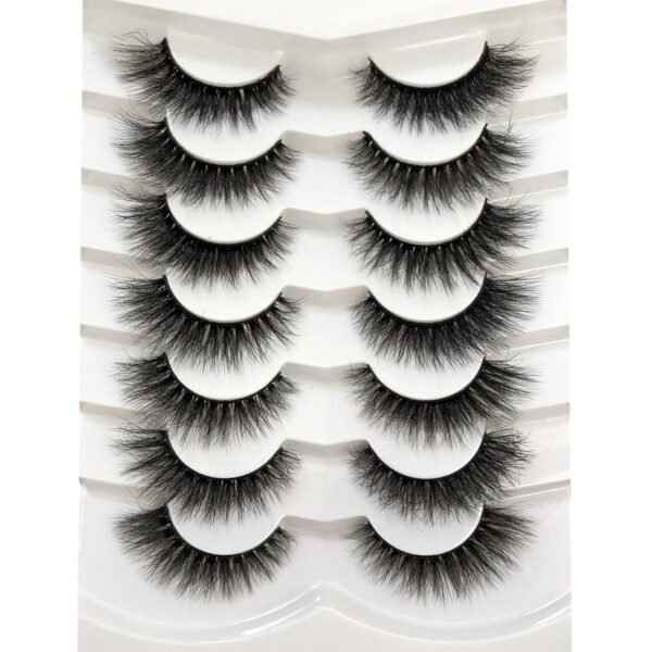 81NxALsKf7L._SL1500_.jpg Pooplunch False Eyelashes Cat Eye Wispy Faux Mink Lashes Pack Fluffy Short Natural Fake Lashes 7 Pairs Multipack