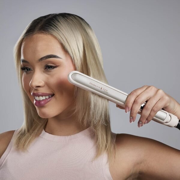 81O2EoPeO7L._AC_SL1500_.jpg Remington Shine Therapy 1 inch Hair Straightener Iron, Flat Iron Infused with Argan Oil & Keratin, Professional Ceramic Flat Iron for Less Frizz, Shines and Smooth, Styling Tools