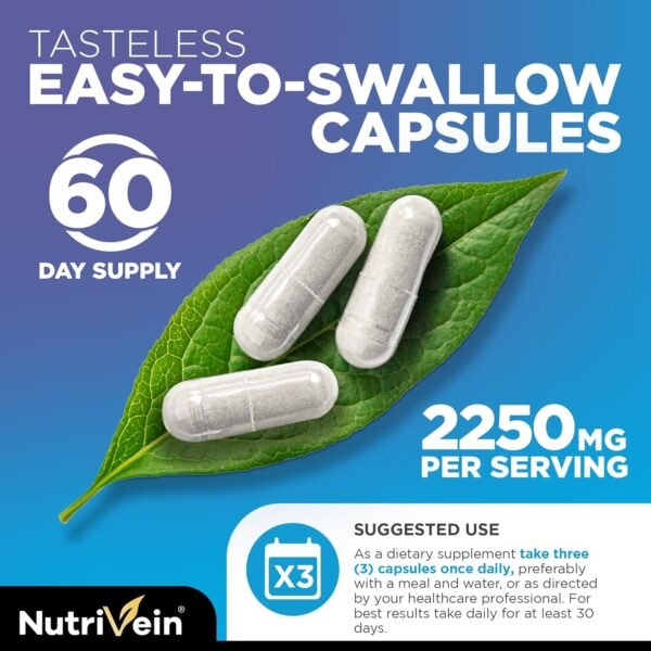 81OCmQR4seL._AC_SL1500_.jpg Nutrivein Premium Multi Collagen Pills 2250 mg - 180 Easy-to-Swallow Collagen Capsules: Type I, II, III, V, X Hydrolyzed Protein Peptides for Women and Men - Aging, Joints, Hair, Skin, Bones, & Nails