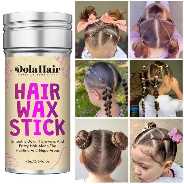 81OWrsJrHkL._SL1500_.jpg Dolahair Hair Wax Stick - Flyaway Control and Styling Pomade for Kids, Women, and Men - Hair Bun Maker and Accessorie Slick Back Hair Brush