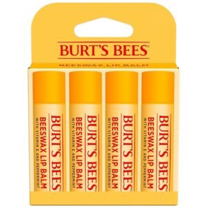 81OXAAN9o7L._SL1500_.jpg Burt's Bees Lip Balm - Original Beeswax, Lip Moisturizer With Responsibly Sourced Beeswax, Tint-Free, Natural Origin Conditioning Treatment, 4 Tubes, 0.15 oz.