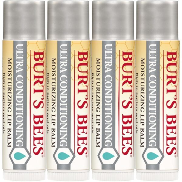 81OpuNt4rDL._SL1500_.jpg Burt's Bees Lip Balm, Moisturizing Lip Care, 100% Natural Origin, Ultra Conditioning with Shea, Cocoa & Kokum Butter (4 Pack)