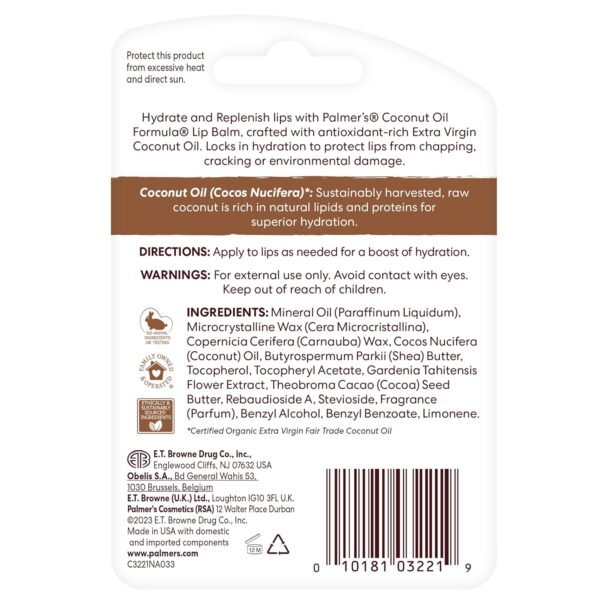 81P6Eneak5L._SL1500_.jpg Palmer's Coconut Oil Formula Lip Balm Duo, All-Day Moisturization, Hydrates Dry, Cracked Lips (Pack of 2)