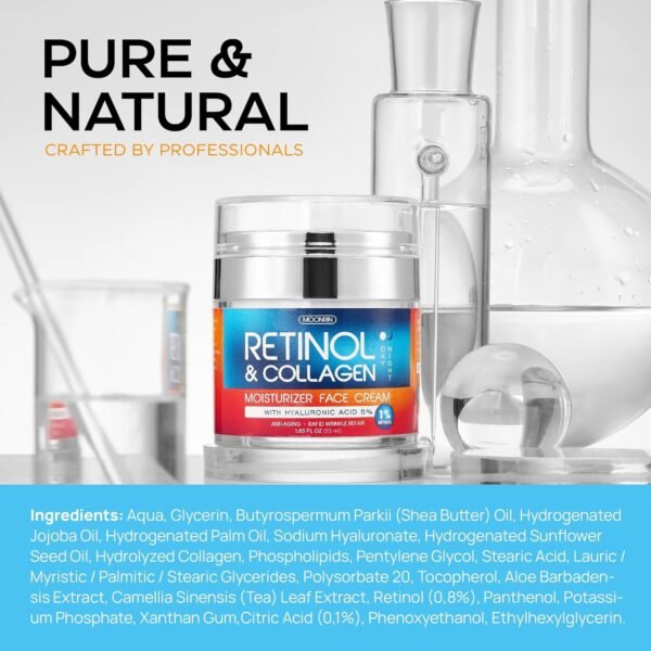 81P7mrf79FL._SL1500_.jpg Retinol Cream for Face with Hyaluronic Acid, Anti Aging Wrinkle Cream for Women and Men, Day and Night Collagen Moisturizer to Minimize Wrinkles, Dryness, 1.85 Oz