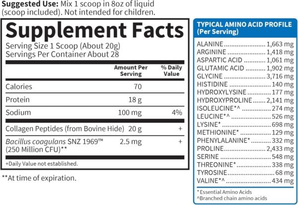 Garden of Life Grass Fed Collagen Peptides Powder Unflavored Collagen Powder for Women Men Hair Skin Nails Joints, Hydrolyzed Collagen Protein Supplements, Collagen for Women & Men, 28 Servings