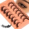 81QHrWxqbQL._SL1500_.jpg False Eyelashes Wispy Lashes Natural Look Fake Eyelashes Cat Eye Lashes Mink Fluffy Strip False Lashes Fox Eye Lashes Pack 7 Pairs ALICROWN