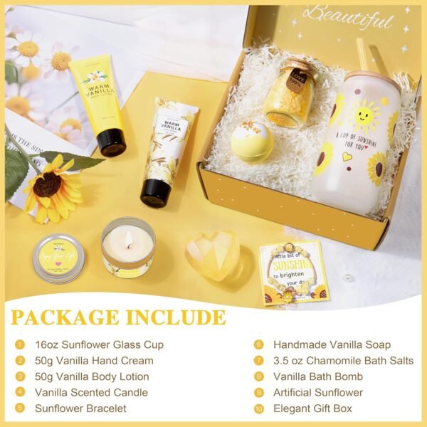 Gifts for Women,Bath and Body Gift 10 pcs Warm Vanilla Self Care Set for Friends,Her,Bestie,Mom,Wife Christmas Birthday Gifts