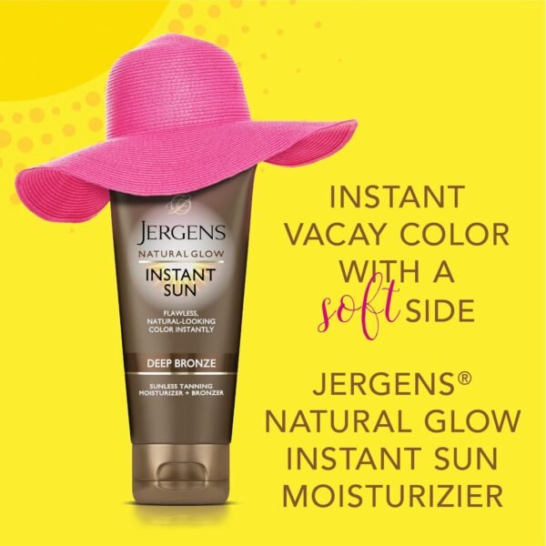 81R7MpJYJ4L._SL1500_.jpg Jergens Natural Glow Instant Sun Tanning Moisturizer + Bronzer, Lightweight Sunless Tanning for Natural-Looking Color, Deep Bronze, 6 Oz
