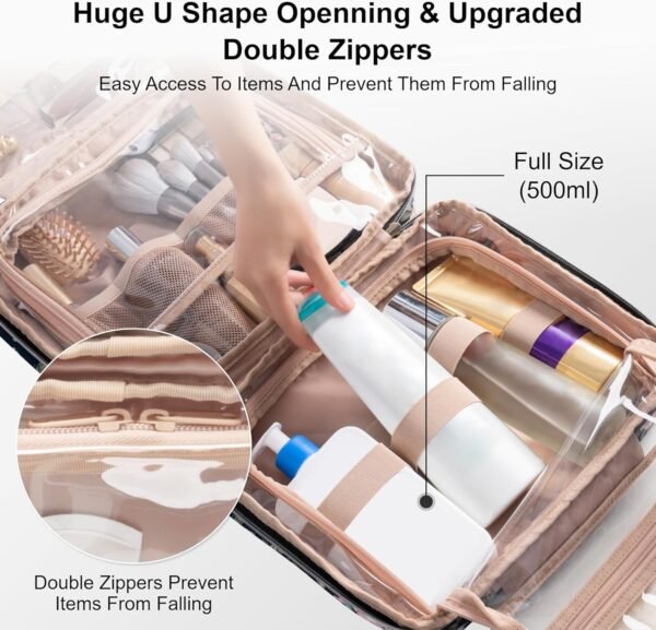 81RBRHGV2qL._AC_SL1500_.jpg Everfun Hanging Travel Toiletry Bag for Women Traveling With Leakproof Compartment Makeup Cosmetic Organizer Dopp Kit Travel Accessories Essentials Must Have