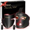 Red Light Therapy for Face Set, Led Mask Light Therapy for Face & Neck, Light 850nm and Red Light 630nm, Black