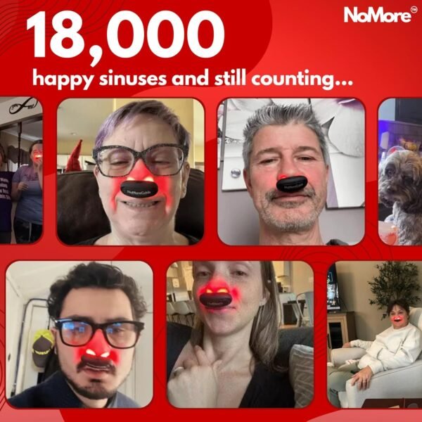 Original NoMore Red Light Therapy for Nose – LED Nasal Device for Dry Nose & Sinus Comfort, No More Colds, USB-Rechargeable Light Therapy