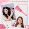 81SLTWJXrvL._SL1500_.jpg Boao 10 Pcs Hair Styling Kit - Detangler, Wide Tooth Comb, Teasing Brush, Rat Tail Comb, Edge Brush, Alligator Clips for Curly, Wet Hair - Gift for Women & Girls (Pink)