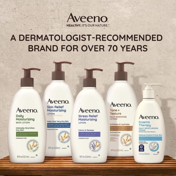 81SW7469R8L._SL1500_.jpg Aveeno Daily Moisturizing Body Lotion, Body Lotion for Dry Skin with Prebiotic Oat, Paraben Free, Fragrance Free, Non-Greasy, Non-Comedogenic Moisturizer, 18 FL OZ