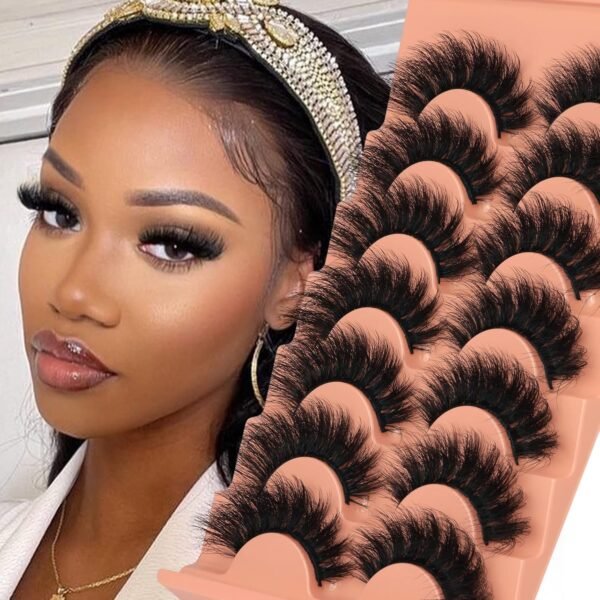 81T3oYjLtL._SL1500_.jpg Mink Lashes Full Volume False Eyelashes 18mm Dramatic Faux Mink Eyelashes Natural Look Cat Eye Volume Eye Lashes Multipack by Focipeysa