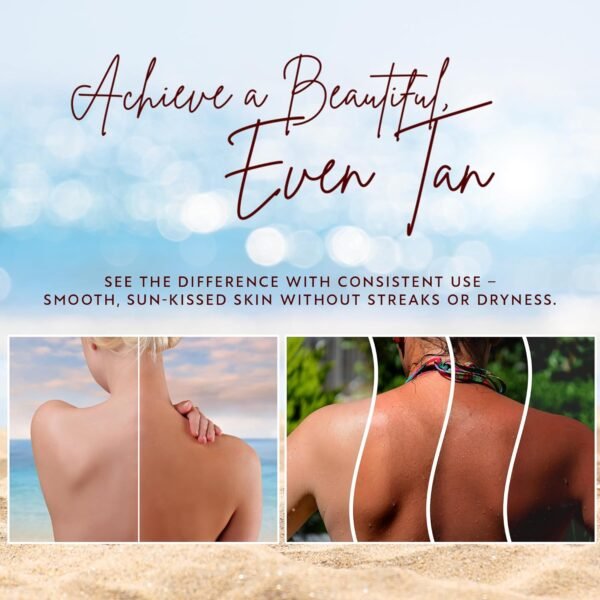 Carotene Tanning Gel for Deep Natural Tan – Tanning Accelerator with Coconut Oil, Carrot Extract & Vitamin E – Bronzing Body Moisturizer for Indoor & Outdoor Use