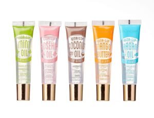81TUgyu7-AL._SL1500_.jpg Ruby Kisses Broadway Vita-Lip Clear Lip Gloss (5 Pack Mint, Rosehip, Coconut, Argan Oil, Mango Butter), Ultra-Hydrating & Soothing Formula with Vitamin Oils, High-Shine Non-Sticky Finish Lip Balm