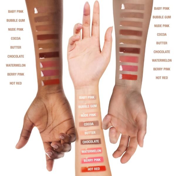 81TiJhIAcQL._SL1500_.jpg Ruby Kisses Broadway Vita-Lip Tinted Lip Gloss (9 Pack) Ultra-Hydrating, Nourishing, Soothing Formula with Vitamins, High-Shine Non-Sticky Lip Balm with Rosehip+Coconut Oil, Pink, Red & Brown Shades