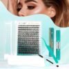 GEMERRY Lash Extension Kit Thick Lash Clusters Kit Fluffy Eyelash Clusters D Curl Eyelash Extension Kit With Lash Bond and Seal, Lash Tweezers, DIY Lash Extension Kit(80P-10-18mm)