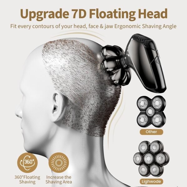 Head Shavers for Bald Men: 5-in-1 Electric Razor - IPX7 Waterproof Shaving Grooming Kit for Balder - LED Display & Precision Blades