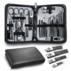 Manicure kit Personal Care Mens Grooming Kit, 30 in 1 Professional Nails Kit Pedicure Kit, Nail Clippers for Men and Beauty Tool Portable Set, with Luxurious Travel Case (Black)