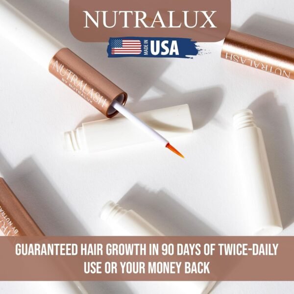 81UvYdme0L._SL1500_.jpg NutraLash by Nutralux Brow and Lash Growth Serum with Organic Ingredients For sensitive eyes - non-irritating: Castor Oil (hexane free) + Vitamin E + Keratin + Biotin, Peptides, Swertia Japonica Extract, Pumpkin Seed Oil, Acorus Calamus Root Extract, Panax Ginseng Extract, Pentylene Glycol conditioning for hair growth