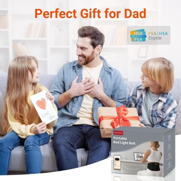 Comfytemp 5000mAh Portable Red Light Therapy Belt for Body, FSA HSA Eligible Near Infrared Light Therapy Wrap, 13W Flexible Light Wrap for Waist Belly Lower Back Joint Muscle Pain Relief, 50''x7''