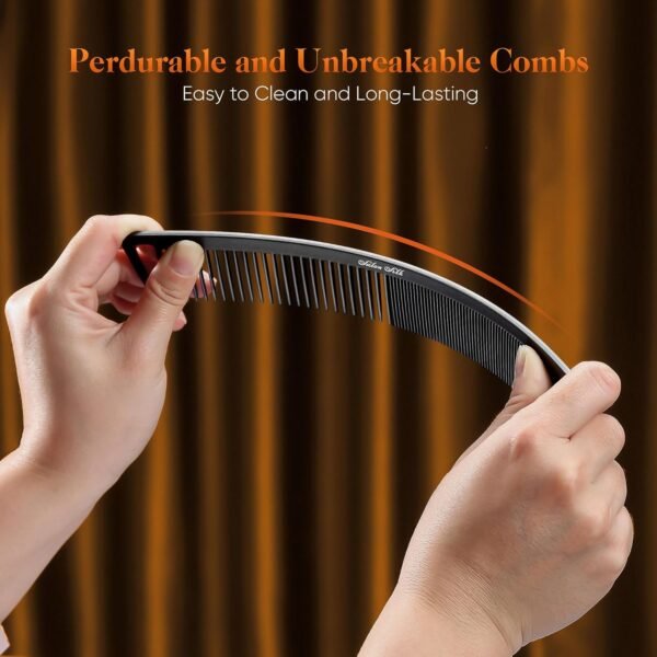 81V02EcJAvL._SL1500_.jpg SALONSILK 4PCS Professional Comb Set, Wide Tooth Rat Tail Fine Tooth Hair Combs, Braiding Cutting Barber Styling Curly Parting Set for Men and Women