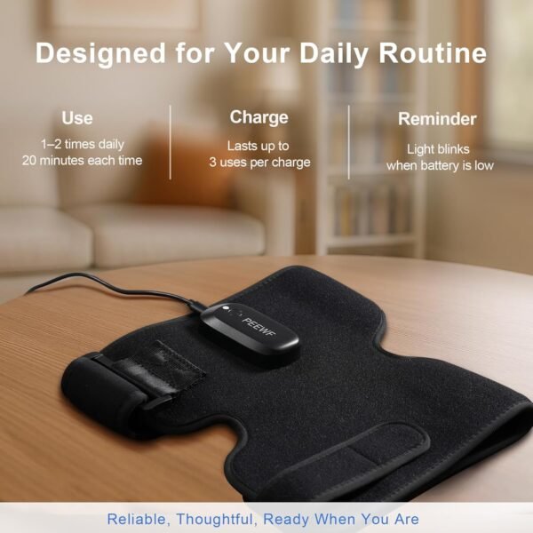 Wireless Red Light Therapy for Knee Pain Relief – 660nm Red & 880nm Infrared Heating Pad for Arthritis, Joint & Muscle Pain – Adjustable Fit, Ideal for Seniors & Home Use