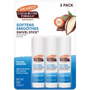 81VAqeVioL._SL1500_.jpg Palmer's Cocoa Butter Formula Moisturizing Swivel Stick with Vitamin E, Lip Balm for Beach Bag, Face & Body Moisturizer Stick, Ideal for Treating Dry Skin Patches (Pack of 3)