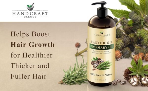 81VZXfNv3CL._SL1500_.jpg Handcraft Blends Castor Oil with Rosemary Oil - 8 Fl Oz - 100% Pure and Natural - Premium Grade Carrier Oil for Hair Growth, Eyelashes and Eyebrows, Hair & Body